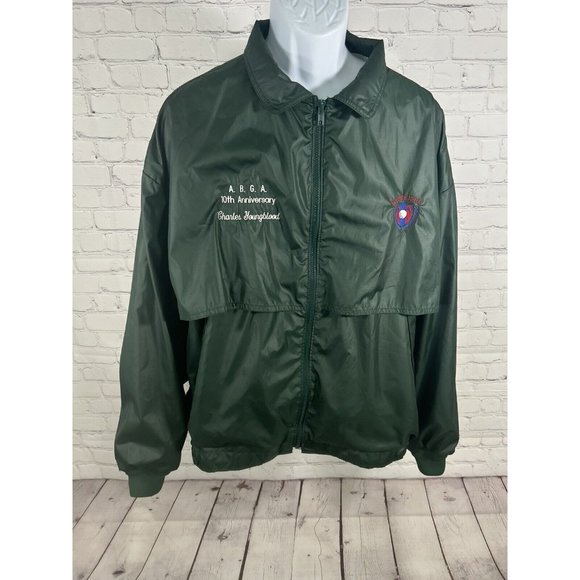VTG Budweiser Versatech By Burlington Green Windbreaker Breathable Jacket 4XL - Picture 1 of 11